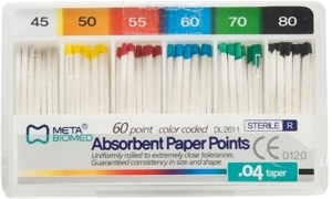 Picture of Absorbent Paper Points Tapered .04 #45 60/pk - Meta - Expiration Date 02.2027