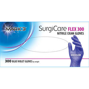 SurgiCare Flex 300 Nitrile Exam Gloves 300/bx - MARK3